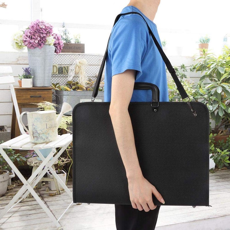 Simlug Drawing Board Bag, Art Portfolio Case, 18.9 X 14.5 Inch PVC A3 Art Portfolio Tote, Painting Plate Bag Drawing Sketch Board Storage Bag for Students Designers - Image 3